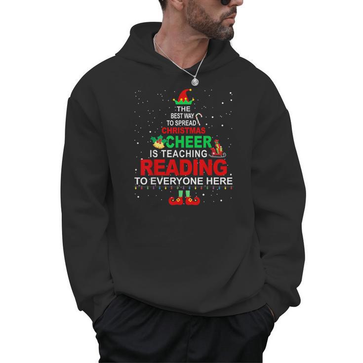 Reading Teacher Christmas Shirt Elf Christmas Cheer For Men Women Men Hoodie