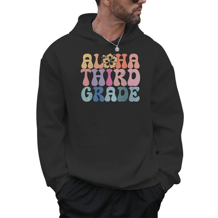 Retro Aloha Third Grade Teacher Summer Vacation Beach Hawaii Men Hoodie