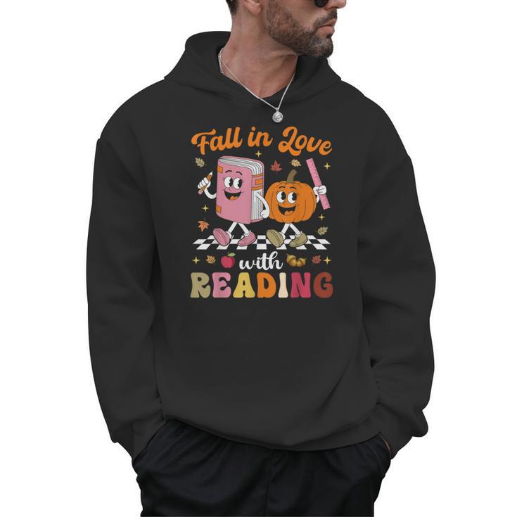 Retro Fall In Love With Learning Pumpkin Autumn Teacher Men Hoodie