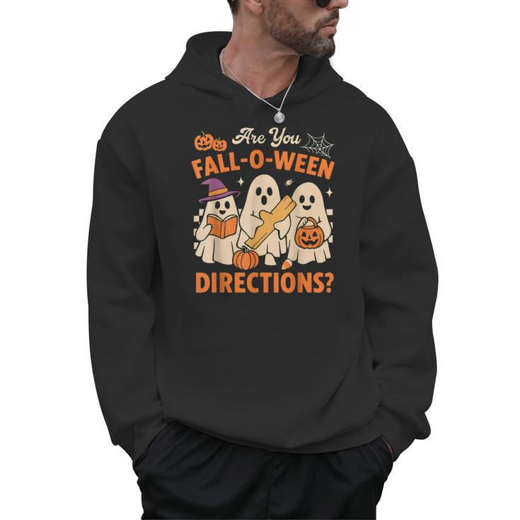 Retro Are You Fall O Ween Directions Ghost Teacher Spooky Men Hoodie