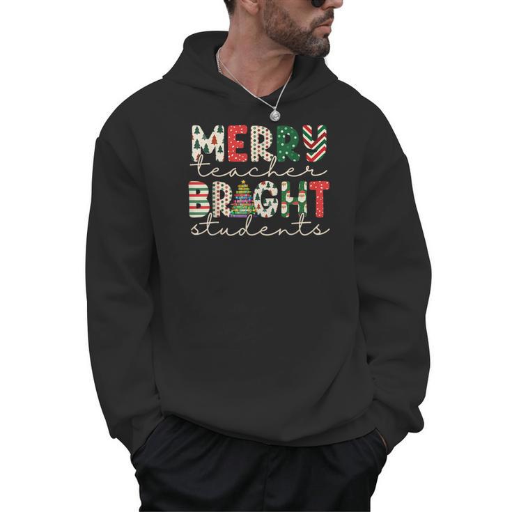 Retro Merry Teacher Bright Students Christmas Teacher Men Hoodie