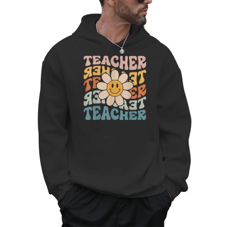 Retro Teacher Daisy Colorful Elementary School Teacher Men Hoodie