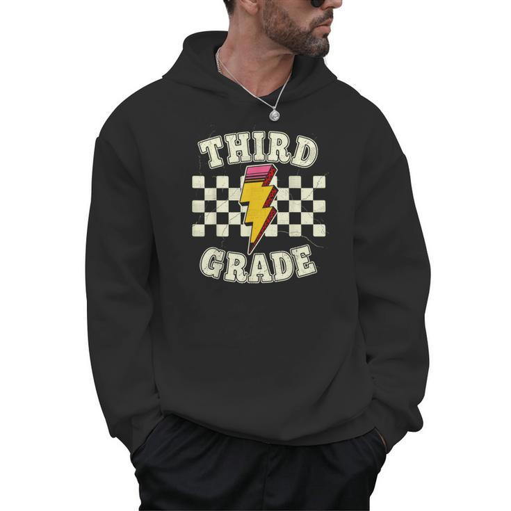 Retro Third Grade Teacher Lightning Bolt Pencil Teacher Kids Men Hoodie