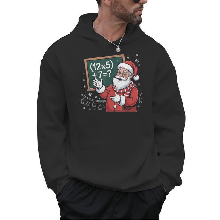 Santa Teacher 67 Math Christmas Xmas Holiday Number 67 Men Hoodie