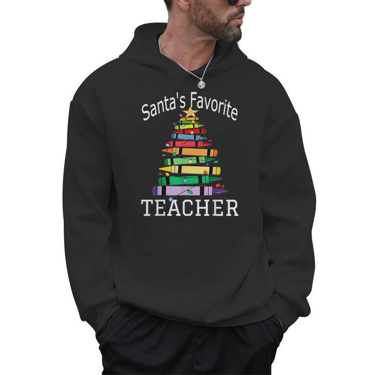 Santa's Favorite Teacher Idea For Christmas Teachers Men Hoodie