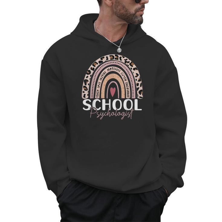 School Psych Teacher School Psychologist Leopard Rainbow Men Hoodie
