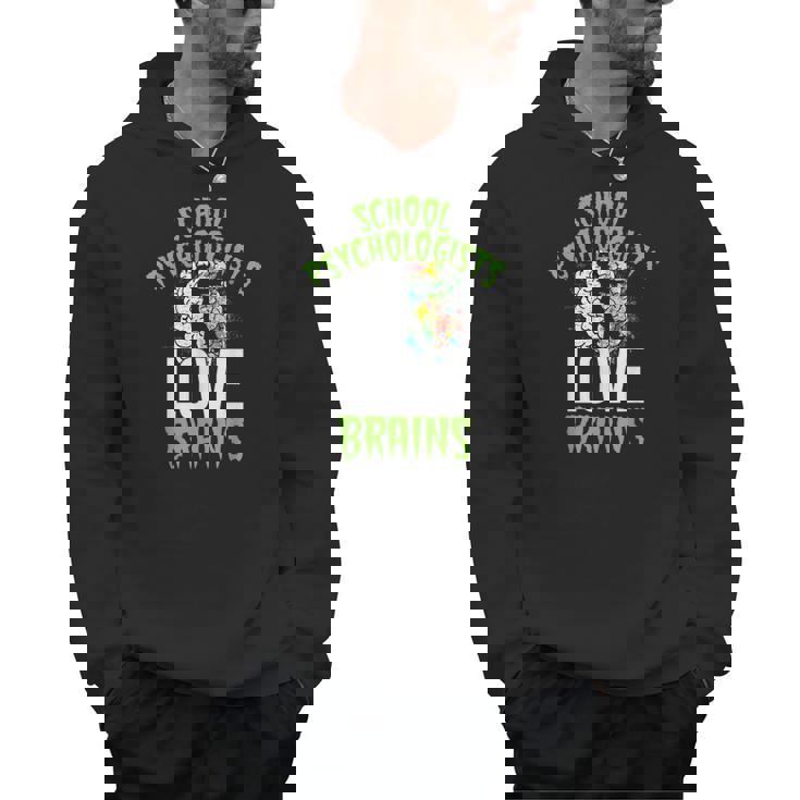 School Psychologists Love Brains Halloween Teacher Counselor Men Hoodie