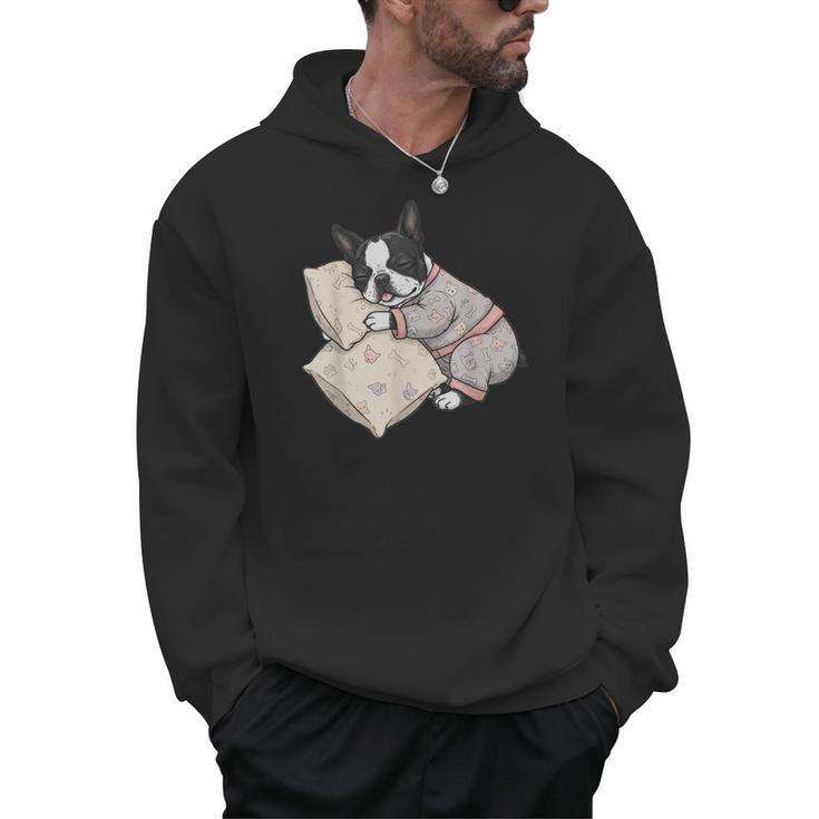 Sleepy Boston Terrier Pajama Men Women Kids Men Hoodie