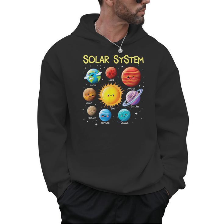 Solar System Cute Face Planets Space Science Teacher School Men Hoodie