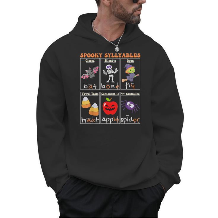Spooky Syllables Halloween Teacher Student Education Men Hoodie