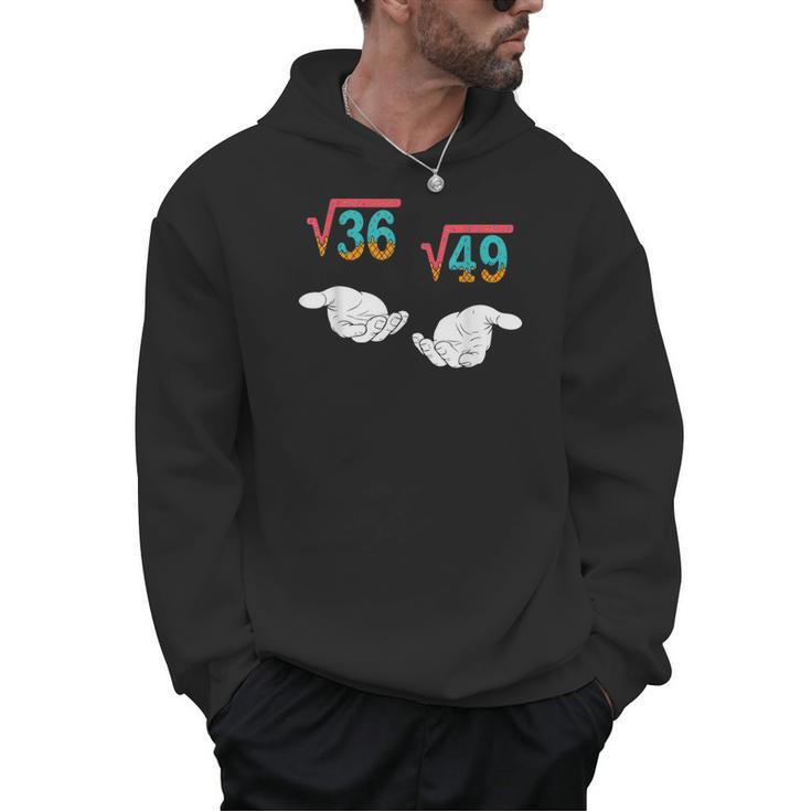 Square Root 36 49 Meme 67 Ice Cream Drip Math Teacher Tee Men Hoodie