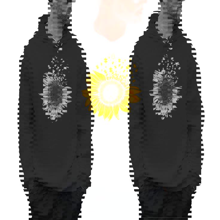 Sunflower Puzzle Pieces Autism Awareness For Mom Teacher For Women Men Hoodie