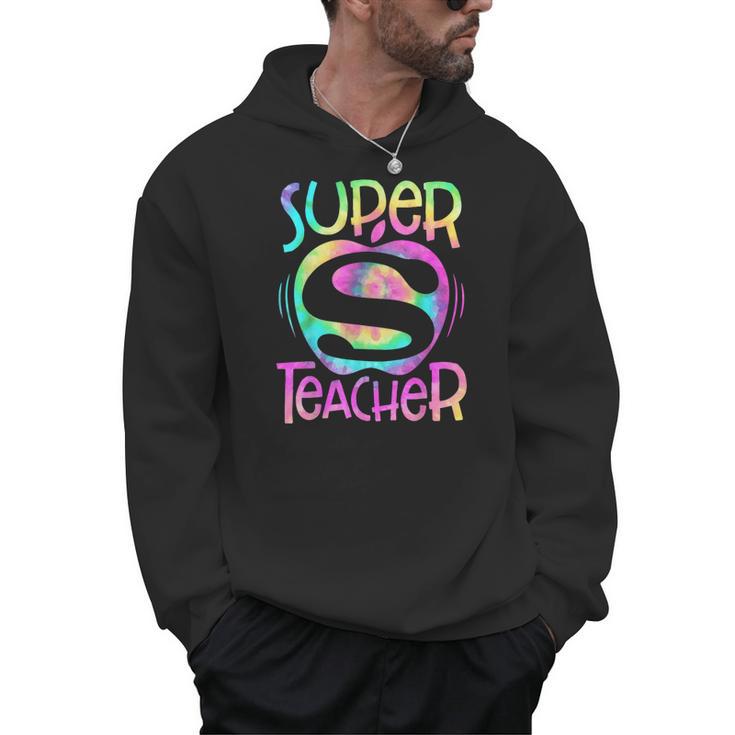 Super Teacher Back To School Apple Tie Dye First Day Men Hoodie