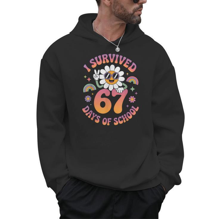 I Survived 67 Days Of School Groovy Retro Teachers Girls Men Hoodie