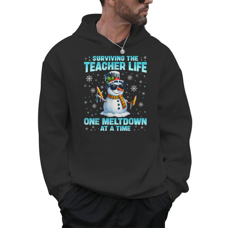 Surviving The Teacher Life Pjs Pajamas Christmas Xmas Teache Men Hoodie