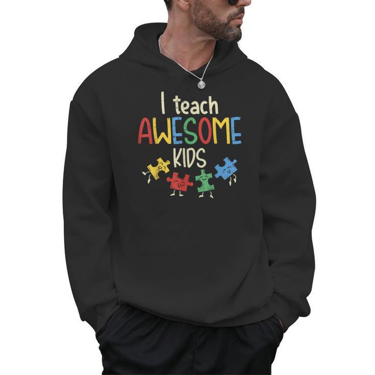 I Teach Awesome Kids Shirt Autism Special Education Teacher Men Hoodie