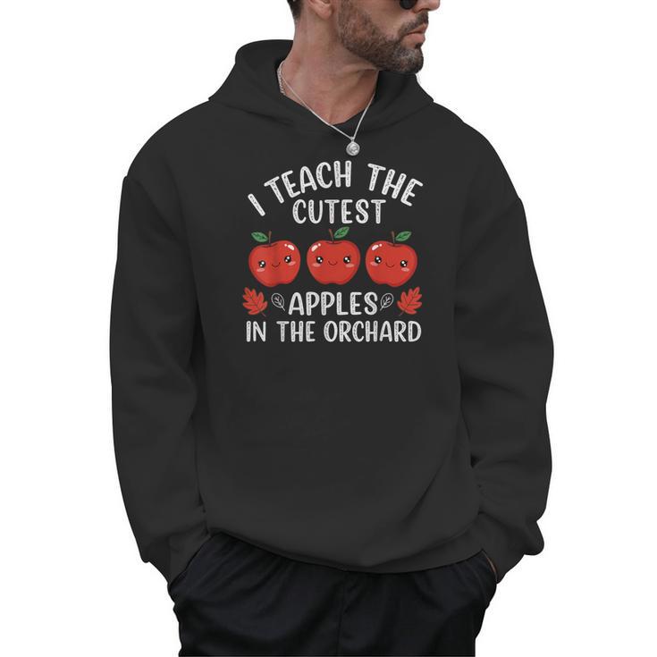 I Teach The Cutest Apples In The Orchard Cute Fall Teacher Men Hoodie
