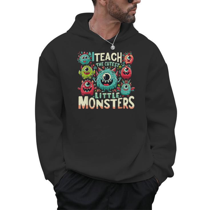 I Teach The Cutest Little Monsters Teacher Halloween Outfit Men Hoodie