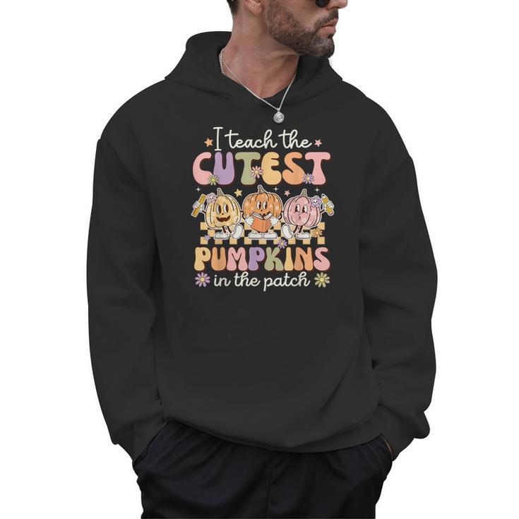 I Teach The Cutest Pumpkins In The Patch Teacher Retro Men Hoodie