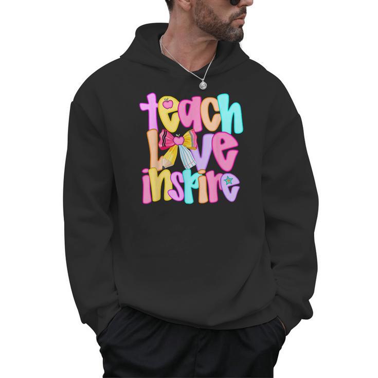 Teach Love Inspire Preppy Back To School Teacher Women Men Hoodie