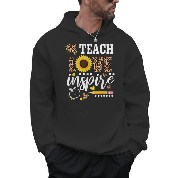 TEACH LOVE INSPIRE Teacher Sunflower Appreciation Men Hoodie, trending gift TEACH LOVE INSPIRE Teacher Sunflower Appreciation Men Hoodie, trending gift