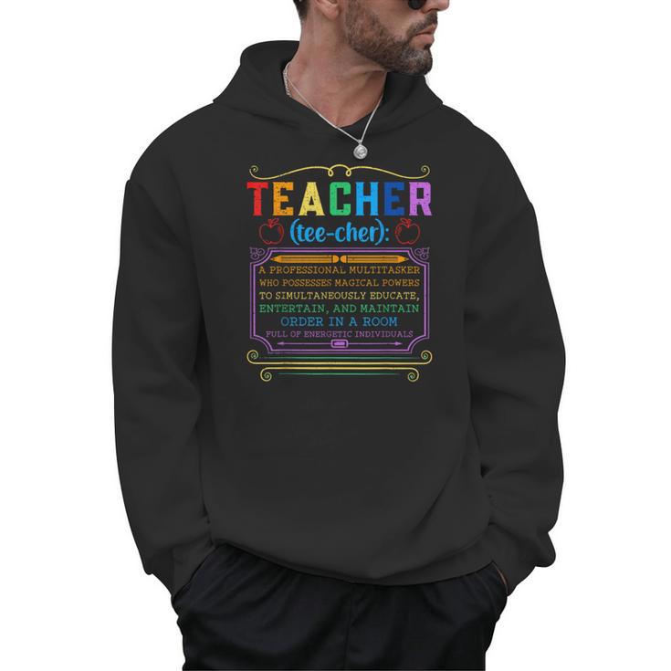 Teacher Definition Teaching School Teacher Men Hoodie