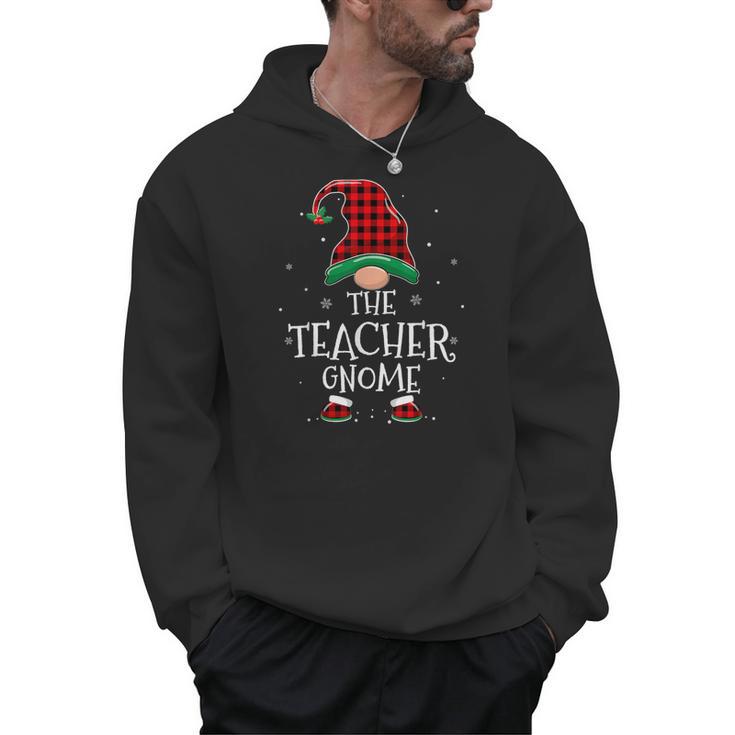 Teacher Gnome Xmas Family Matching Plaid Christmas Gnomes Men Hoodie