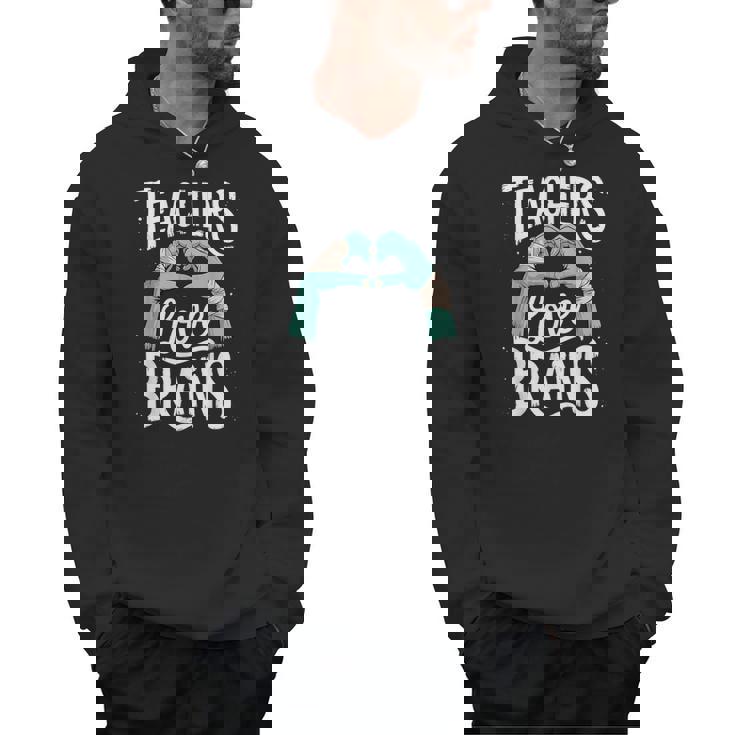 Teacher Halloween Shirt Women Men Teachers Love Brains Men Hoodie