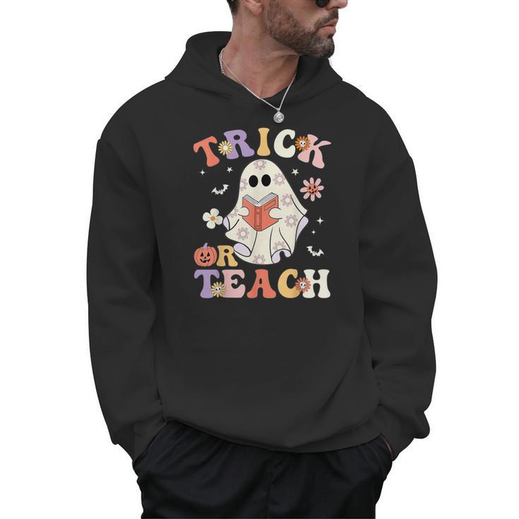 Teacher Halloween Trick Or Teach Floral Ghost Men Hoodie