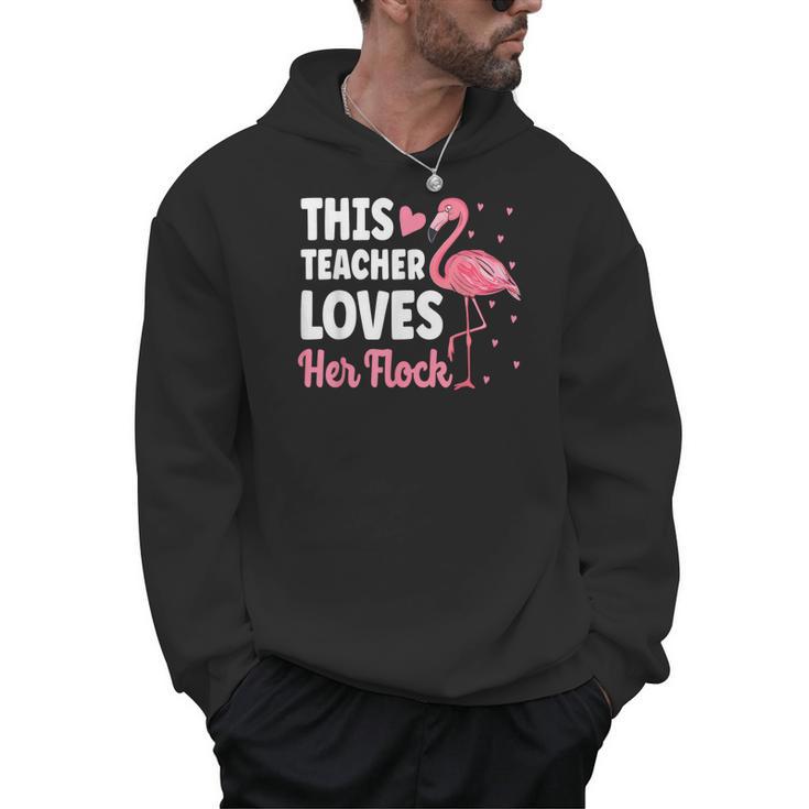 This Teacher Loves Her Flock Teaching Flamingo Girl Men Hoodie