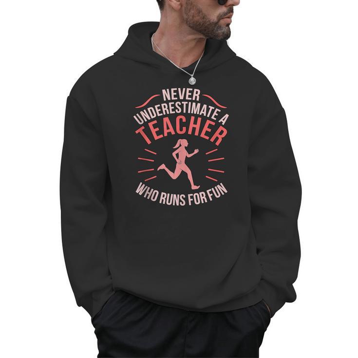 Teacher Who Runs Half Marathon Runner Running Lover Graphic Men Hoodie