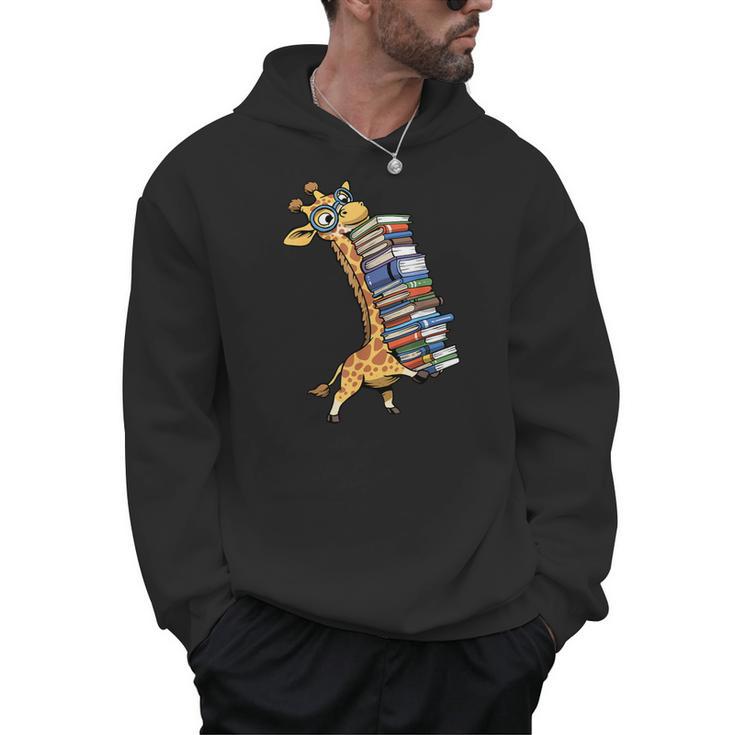 Teacher Shirt Giraffe Holding Books Bookworm Librarian Men Hoodie