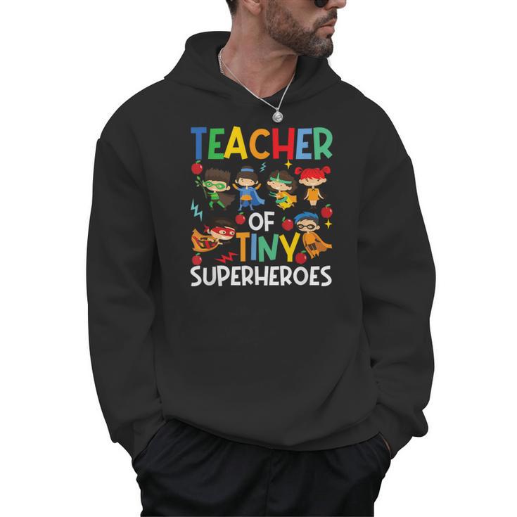 Teacher Of Tiny Superheroes Teach 100th Day Of School Men Women Girls Kids Men Hoodie