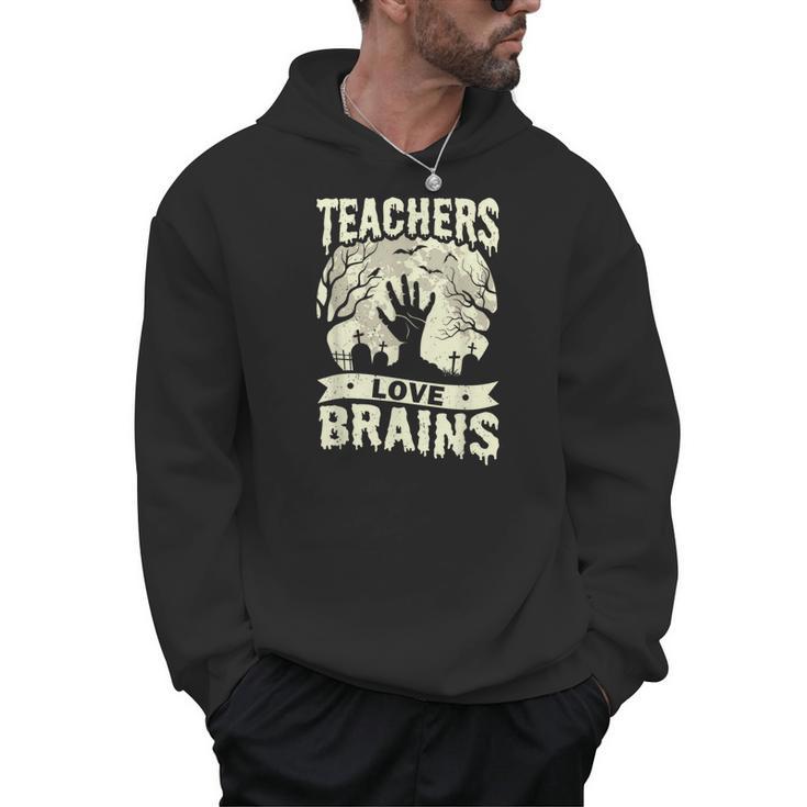 Teachers Love Brains Halloween Costume Boo Trick Teach Men Hoodie