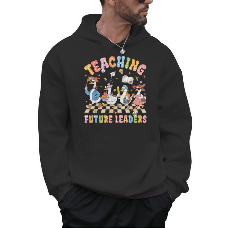 Teaching Future Leaders Teacher Back To School Cute Goose Men Hoodie