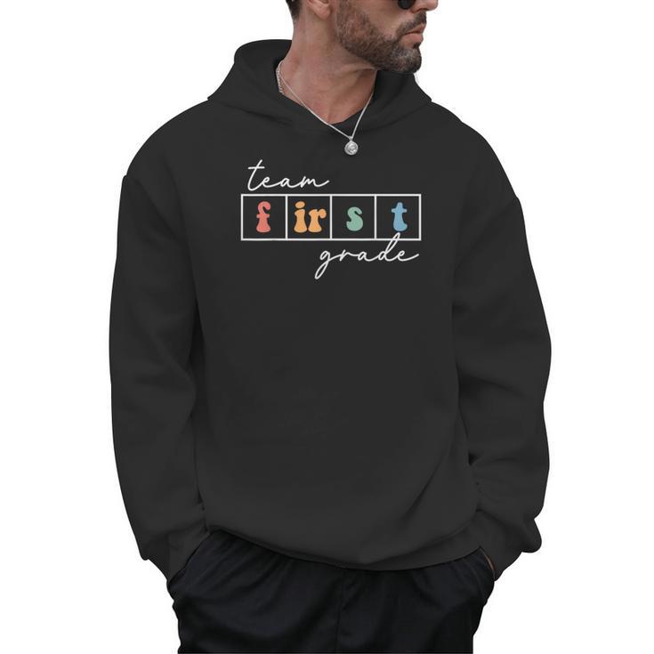 Team First Grade Back To School 1st Grade Teacher Kids Cute Men Hoodie