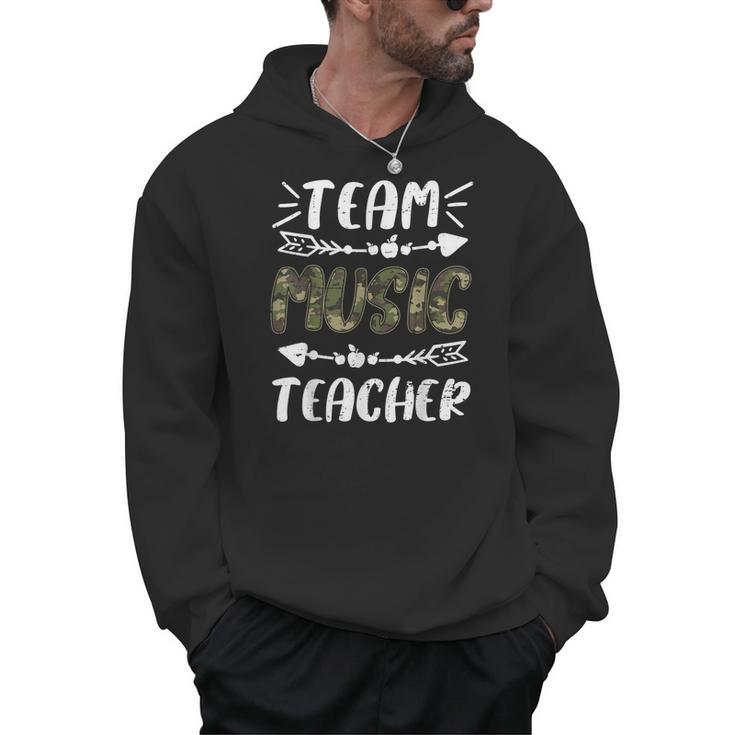 Team Music Teacher Camo Teacher Student Back To School Men Hoodie