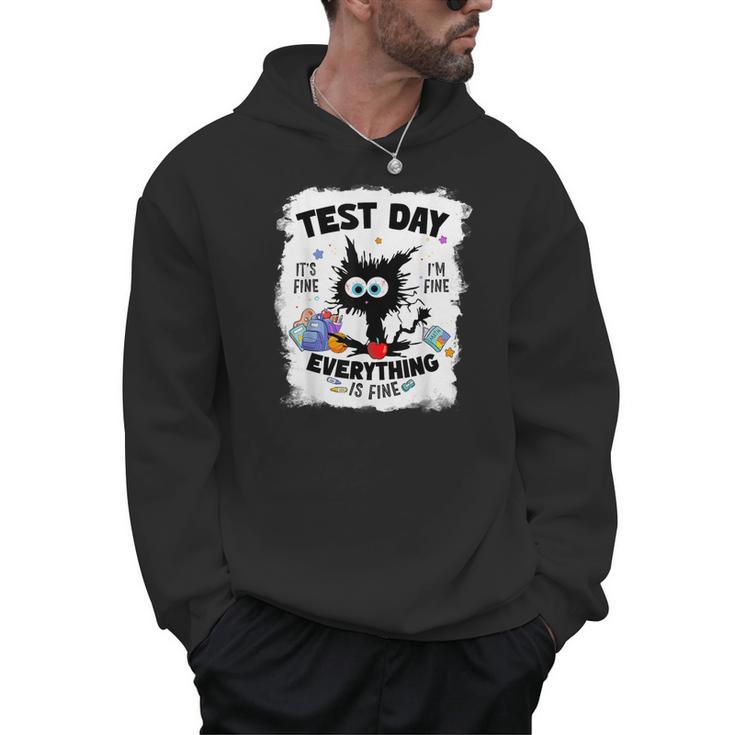 Test Day Stressed Cat Teacher Student Kids Testing Day Men Hoodie