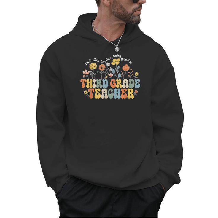 Third 3rd Grade Teacher Appreciation Teaching Wildflowers Men Hoodie