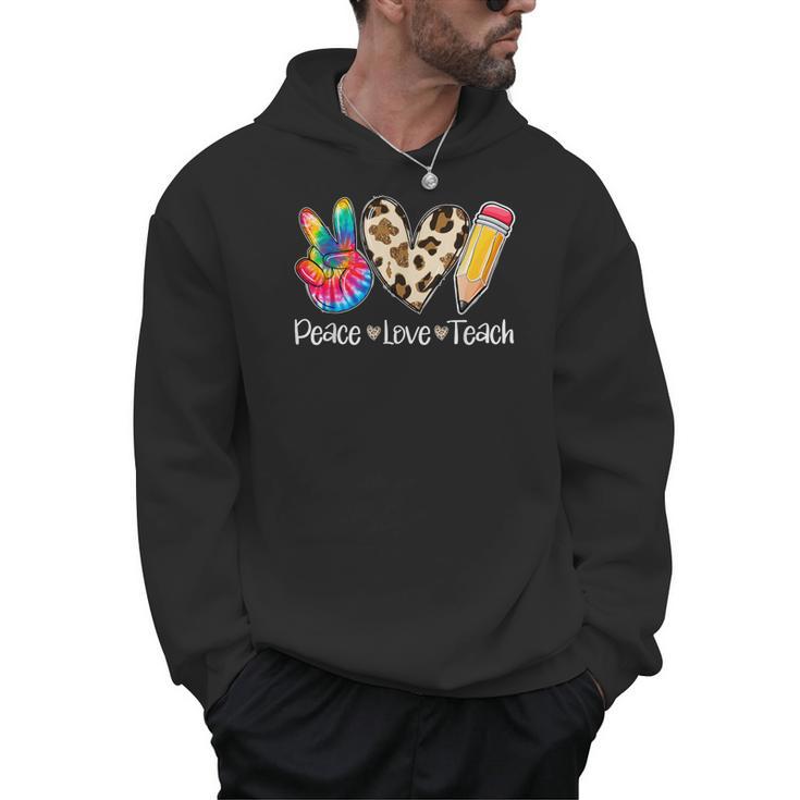 Tie Dye Hippie Peace Love Teach Teacher Appreciation Men Hoodie