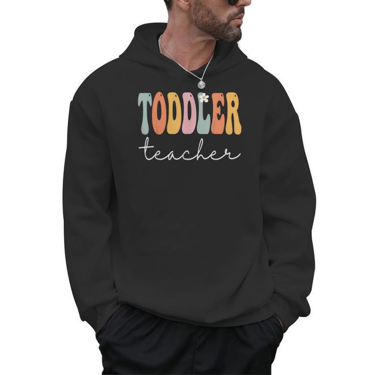 Toddler Teacher Retro Groovy Women Happy First Day Of School Men Hoodie