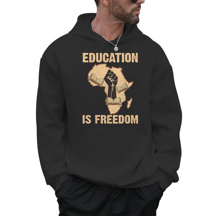 History Education Is Freedom African Map Black Teacher Men Hoodie