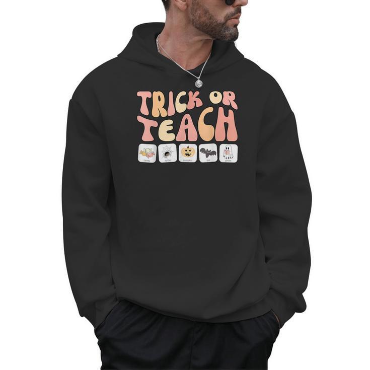 Trick Or Teach With Symbols Special Education Teacher Spooky Men Hoodie