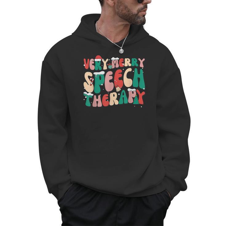 Verry Merry Speech Language Pathologist Teacher Christmas Men Hoodie