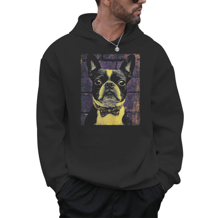 Vintage Boston Terrier Dog Men Hoodie