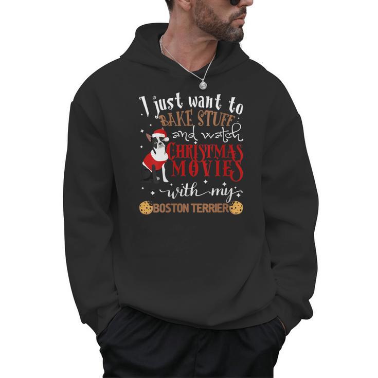 Watch Christmas Movies With My Boston Terrier Bostie Men Hoodie