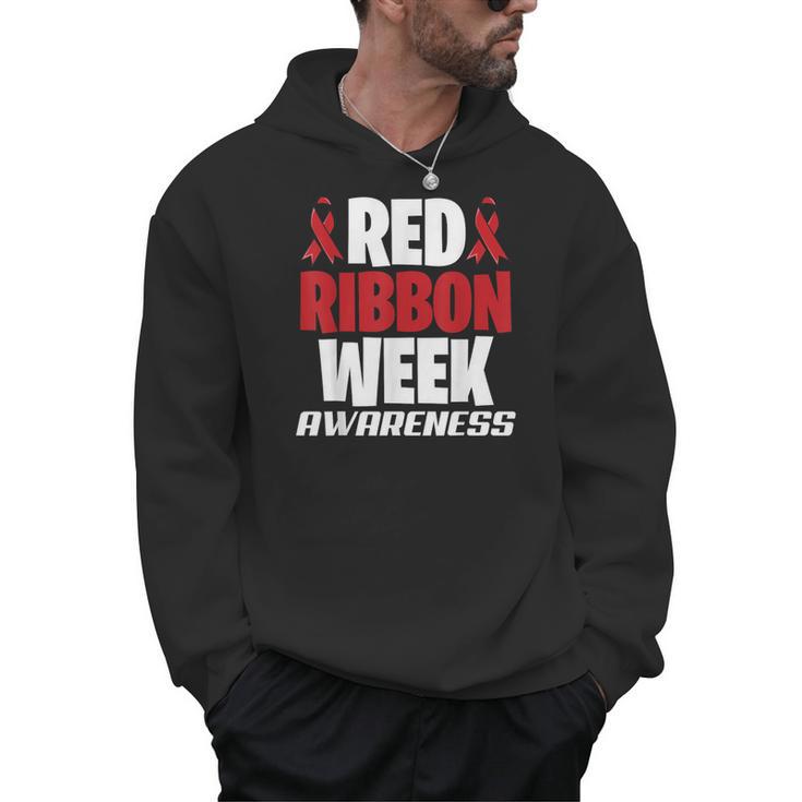 We Wear Red For Red Ribbon Week Awareness Mothers Teachers Men Hoodie