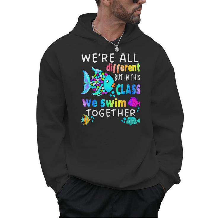 We'Re All Different But We Swim Together Elementary Teacher Men Hoodie