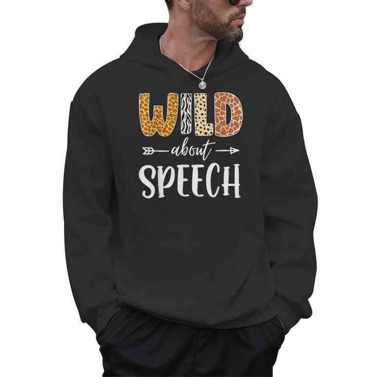 Wild About Speech SLP Leopard Teacher Back To School Kids Men Hoodie