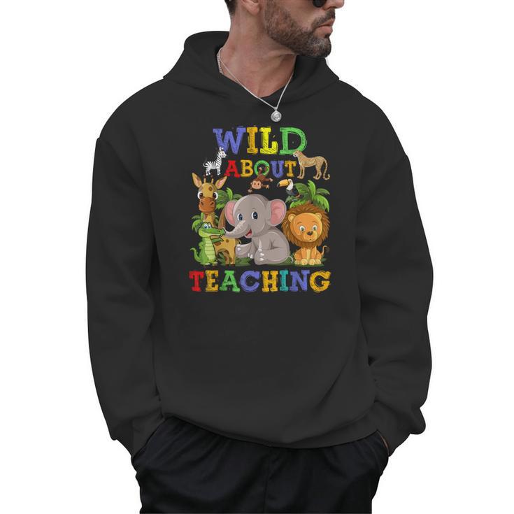 Wild About Teaching Safari Jungle School Teacher Men Hoodie